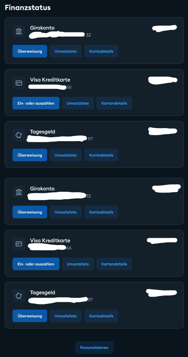 Hallo <a href="/DKB_de/">DKB - Das kann Bank</a>, da ich keine Möglichkeit mehr finde, euch direkt zu kontaktieren, möchte ich hier einen Fehler melden. Vielleicht betrifft es ja auch andere.

Auf der neuen Banking-Website sehe ich alle Konten doppelt: