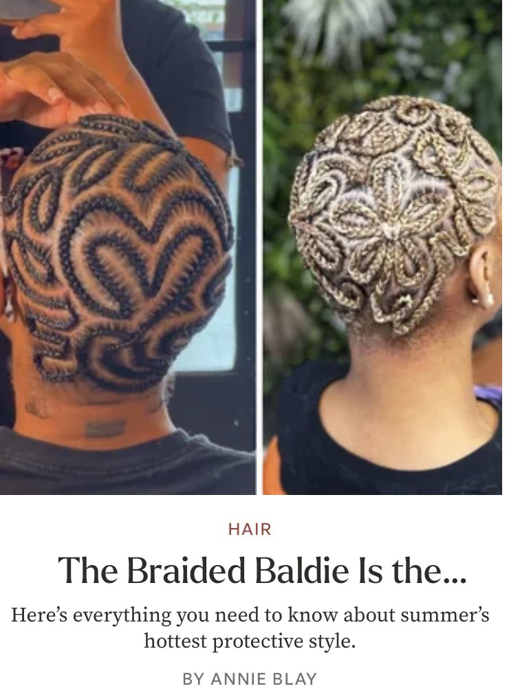 WbvSpa's tweet image. Creativity: ‘The Braided Baldie’
A new fad,  #braidedstyle..