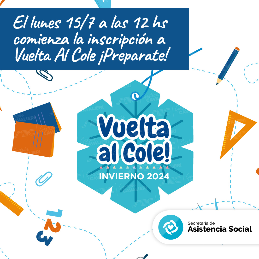 El lunes 15/7 a las 12 hs abre la inscripción a #VueltaAlCole edición Invierno 2024. 

¡Empezá a preparar la documentación para generar la solicitud! 
🔹Recibo de sueldo.
🔹Documentación escolar. 

Encontrás toda la info en beneficios.sec.org.ar/VueltaAlCole. 

#SoyComercio #SoySEC