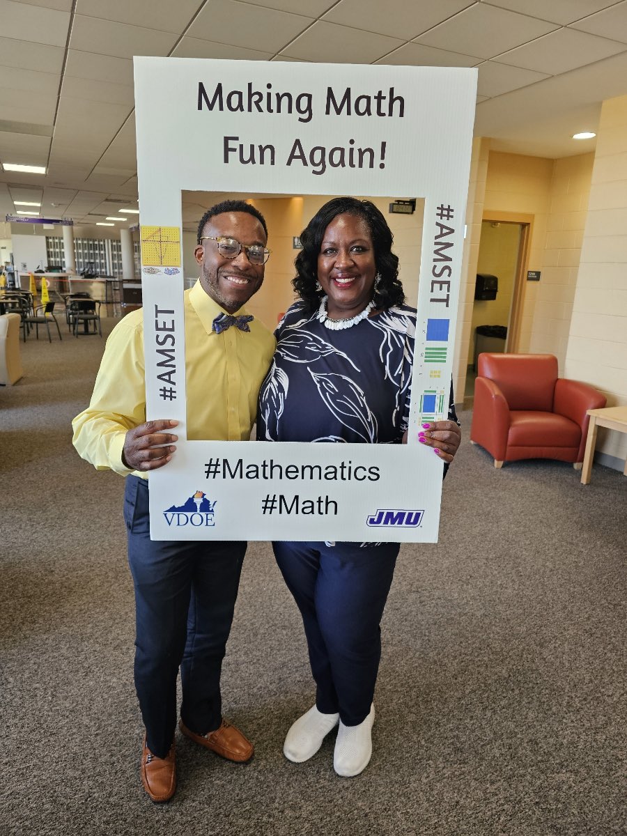 SthomasMATH's tweet photo. Seems like the time flew by. Had a wonderful time presenting with @CrystalPopeMath. TY to @major_regina  @DwanaCooper1  can’t wait until the next one! #amset #vdoe #jmu #desmos https://t.co/UygWZYtlK0