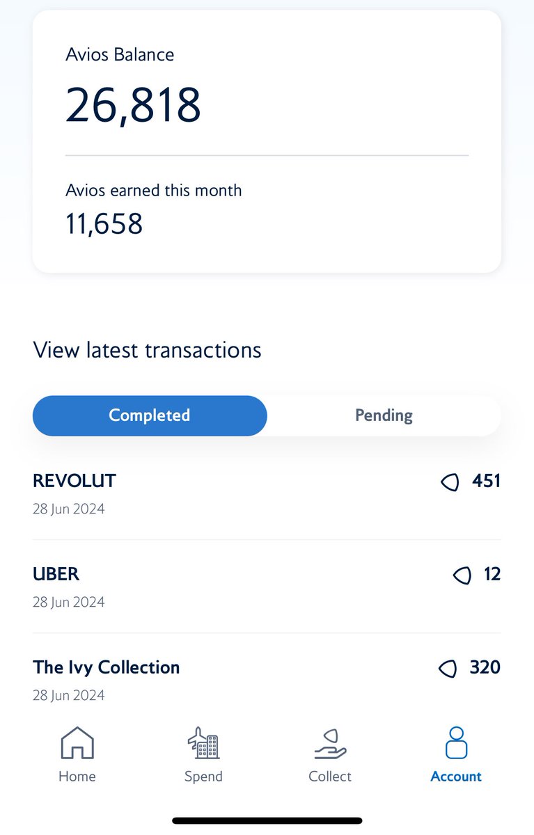 data_barbs's tweet image. For anyone collecting Avios, be sure to use the Avios app to maximise your points. Add your cards so you can collect on both debit and credit cards, even if they aren't Avios cards. The Revolut Avios points option is also quite good, with instant redemption. I managed to earn