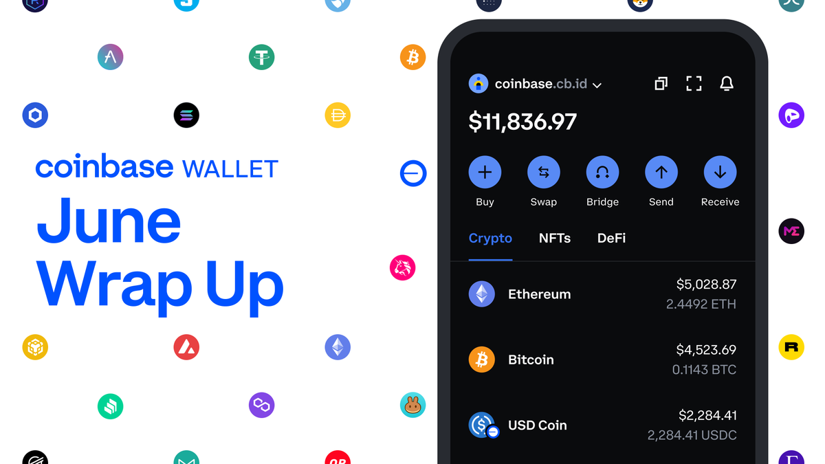 CoinbaseWallet's tweet photo. June's about wrapped + July's heating up!

Let’s look back at this month's announcements. 🧵