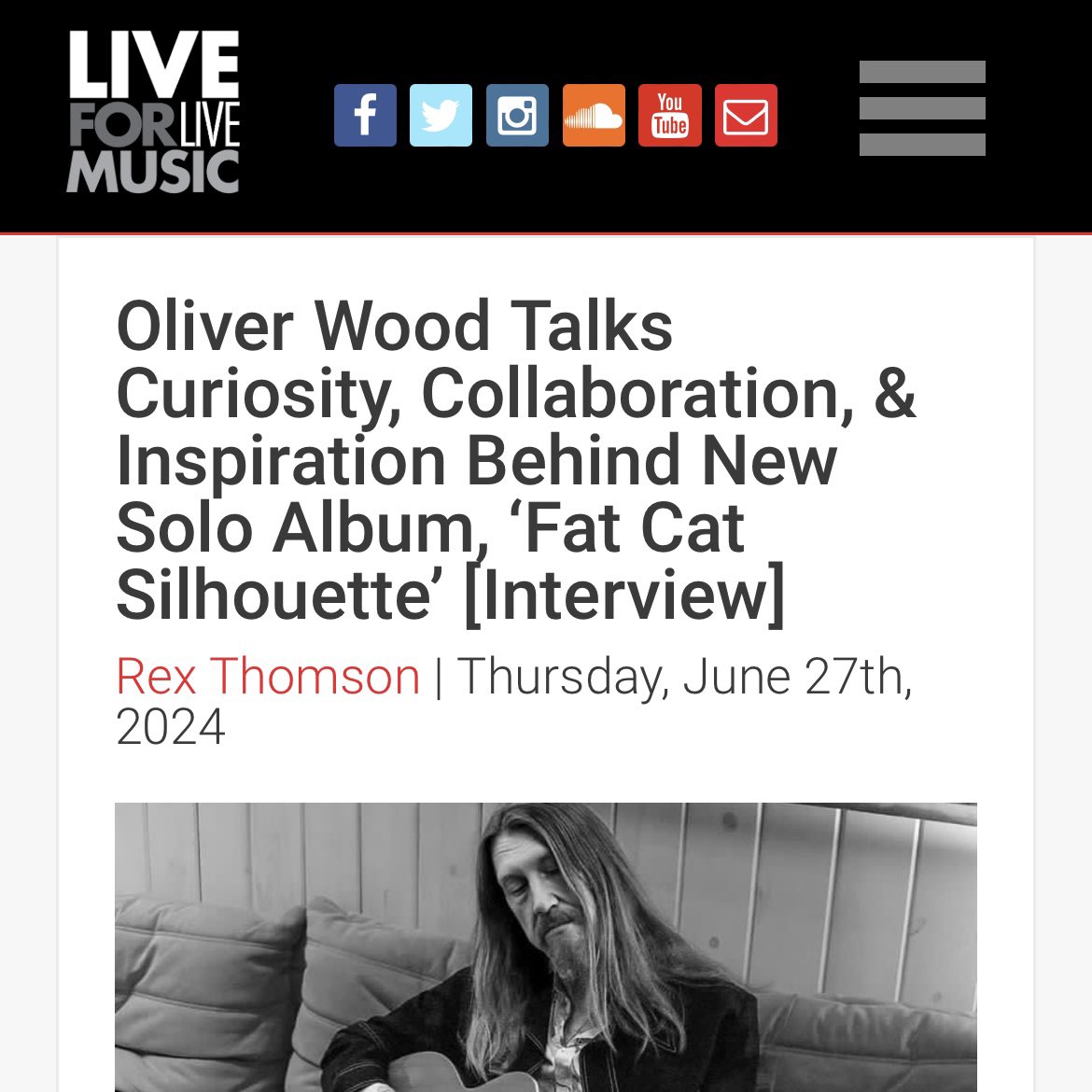 Oliver sits down with Live For Live Music to discuss the inspiration and intent behind each song on his new album Fat Cat Silhouette. Read about your favorite track from the album at the link below.

liveforlivemusic.com/features/olive…

#LiveForLiveMusic #OliverWood #FatCatSilhouette