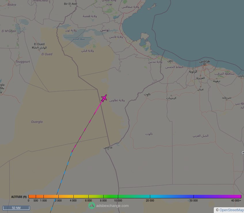 IntelskyB's tweet image. 🇺🇸 United States Air Force ✈️ GLF5 ( Gulfstream C-37A ) (01-0030, #AE115E) was just spotted over 🇹🇳 Tataouine, #Tunisia at ☁️ 42375 ft.

🔴 Live tracking:
global.adsbexchange.com/?icao=AE115E

🖼️ by doppio.sh