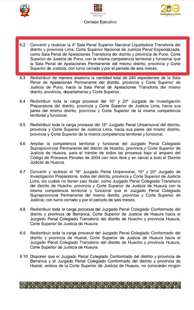Jjquispe01's tweet photo. ¡#CEPJ DEL PODER JUDICIAL DESAPARECE SALA DE DDHH!
Javier AREVALO x RA N° 197-2024-CE-PJ (27JUN24) Resuelve:
1. A partir del 01JUL24 se CIERRA el turno d la 4ta. Sala Penal Superior Nacional Superior Nacional d Justicia Penal Especializada presidida x MILUSKA CANO LÓPEZ... 1/2 https://t.co/sG2Vo7zRsE