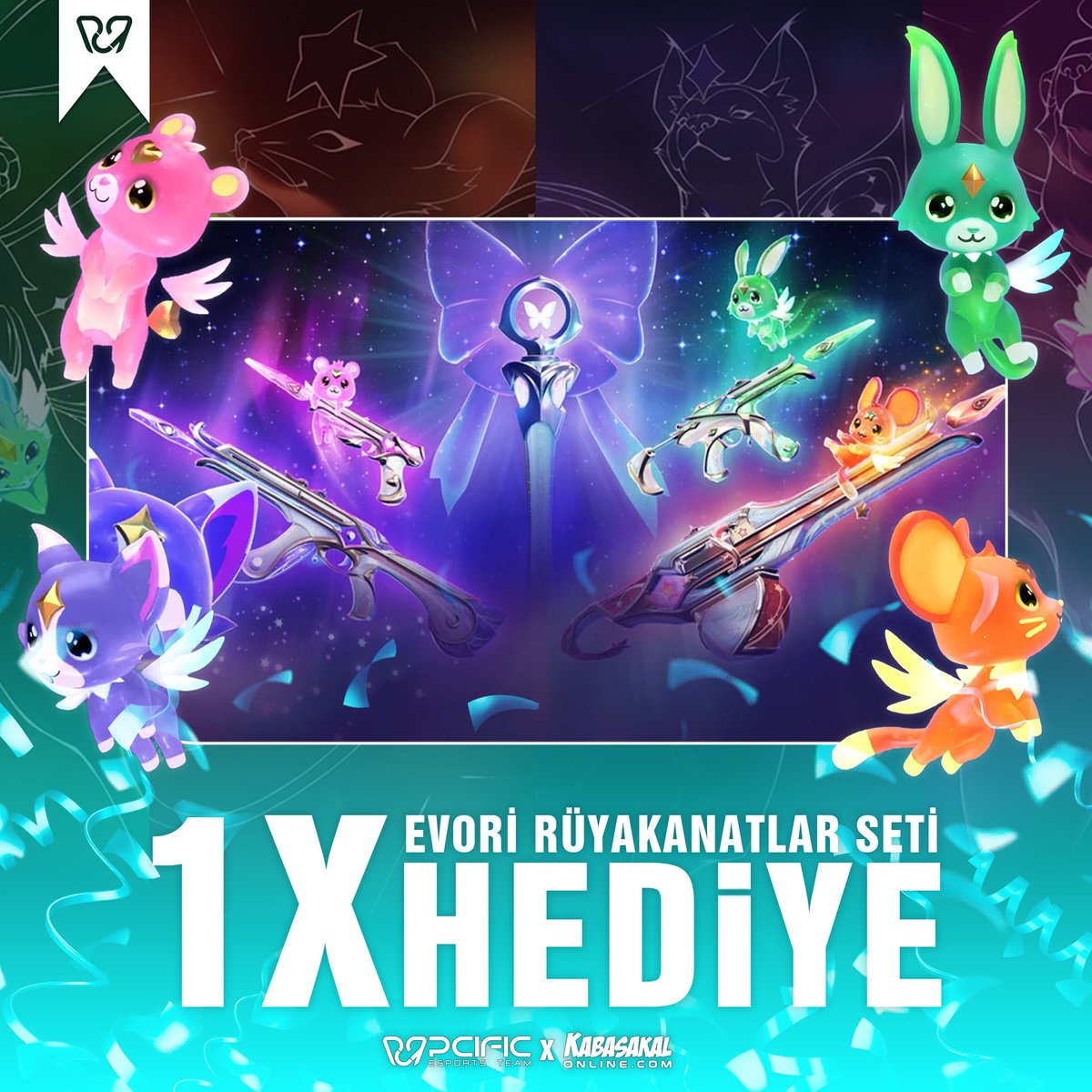 Minnoş setin bizden, mürettebata katılmak senden! 🪄💞🧚‍♀️

Kabasakal ile beraber 1 kişiye Evori Rüyakanatlar seti hediye! 🌊

Yapman gerekenler;

💠 <a href="/PCIFICespor/">PCIFIC Espor</a>, <a href="/kabasakalonl/">Kabasakal Online</a>'ı takip et.
💠 Bu gönderiyi repostla.
💠 Yanıtlara 1 arkadaşını etiketle.

3 Temmuz'da açıklıyoruz! 🌊