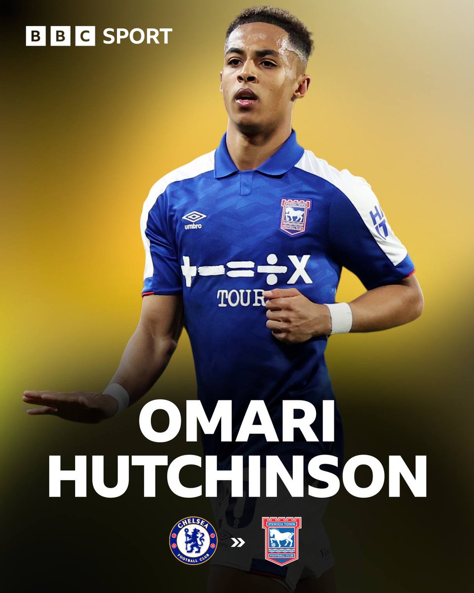 BBCSuffolk's tweet photo. Ipswich are set to sign Chelsea winger Omari Hutchinson ✍️

It would be a club record deal! 

https://t.co/XC3R7rorvV https://t.co/O9S25X538T
