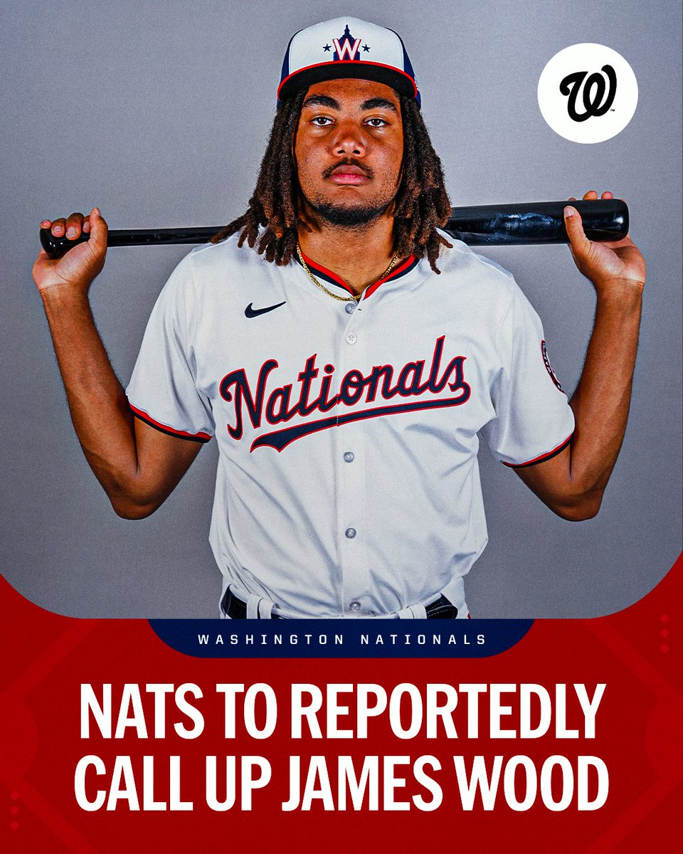 MLB (@mlb) on Twitter photo James Wood, <a href="/MLBPipeline/">MLB Pipeline</a>'s No. 3 overall prospect, will be called up by the Nationals, per multiple reports including MLB.com's <a href="/JessicaCamerato/">Jessica Camerato</a>. James Wood, <a href="/MLBPipeline/">MLB Pipeline</a>'s No. 3 overall prospect, will be called up by the Nationals, per multiple reports including MLB.com's <a href="/JessicaCamerato/">Jessica Camerato</a>.