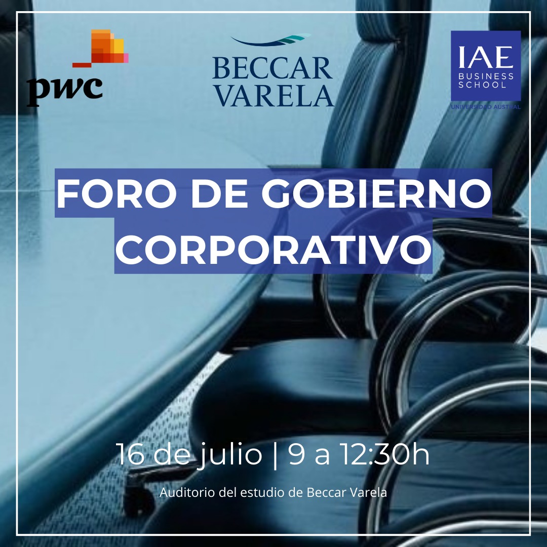 Inscribite al Foro de Gobierno Corporativo 2024 el 16/7 de 9 a 12.30 hs. Por primera vez lo realizaremos en el Auditorio del estudio Beccar Varela en CABA y lo transmitiremos también por Zoom.
iae.edu.ar/eventos/foro-d…