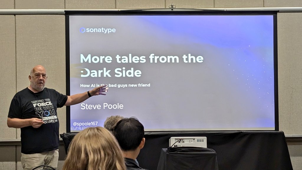 vilojona's tweet image. Last talk of the day for my brilliant friend 😍 @spoole167 talking about the dark side of #AI at @kc_dc #KCDC2024