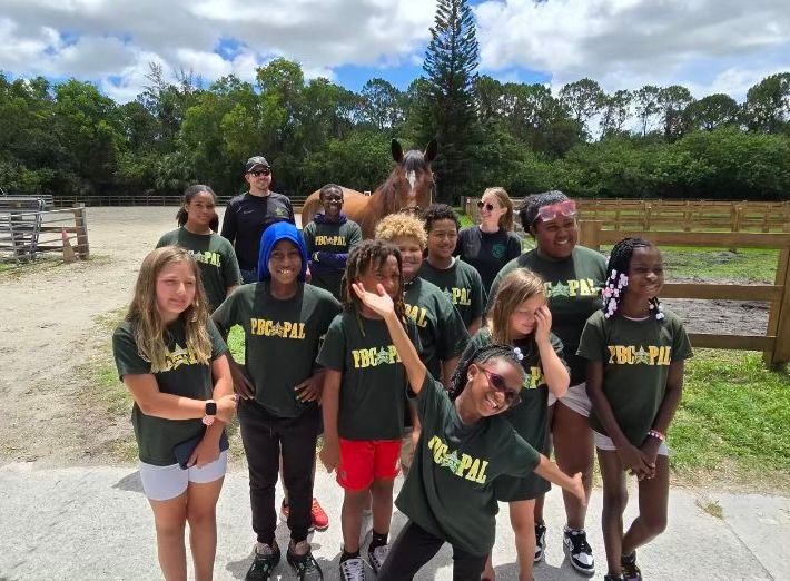 Pbcpal's tweet photo. Our Cabana Colony site had the opportunity to visit PBSO’s Mounted Unit. Everyone learned about all of the care that goes into the horses, including their nutrition. Getting to pet them &amp; the  goats was everyone’s favorite. Thank you PBSO Mounted Unit for allowing us to visit! https://t.co/xCR9owyueF