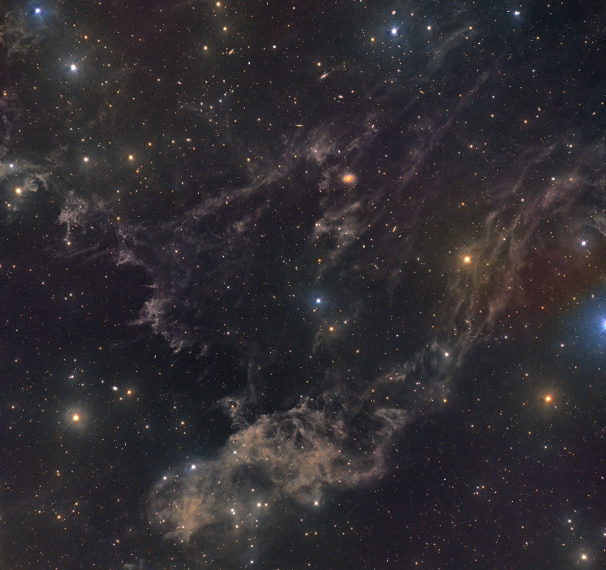 Here's one you don't see often! 

Astrophotographer Adam Toder imaged this dim region referred to as the Laughing Skull Nebula, a large interstellar molecular cloud. Adam dedicated 17 hours at the Cherry Springs Star Party to capture this stunner! bit.ly/3VG3Dgx