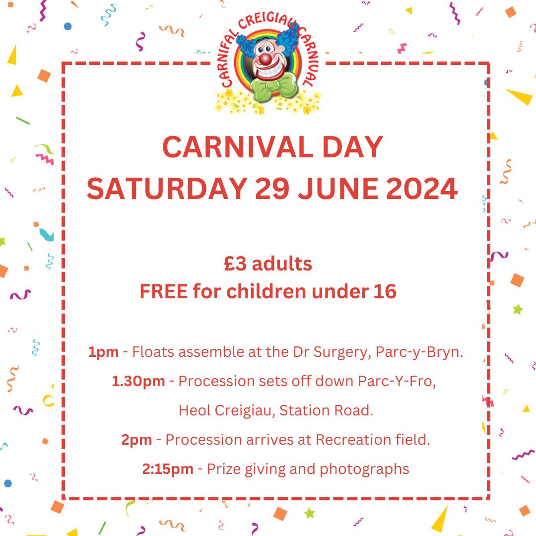 ✨Looking forward to celebrating with you TOMORROW! ✨
We'll still be selling entry wristbands on the main gate to Creigiau recreation ground.  We hope you have a great time.