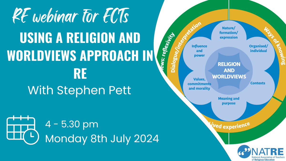 NATREupdate's tweet photo. A not to be missed free CPD opportunity for ECTs and TWOs (teachers with other specialisms) who teach RE. 
Sign up here https://t.co/QDAyBbgPF2 https://t.co/eArTqOMb16