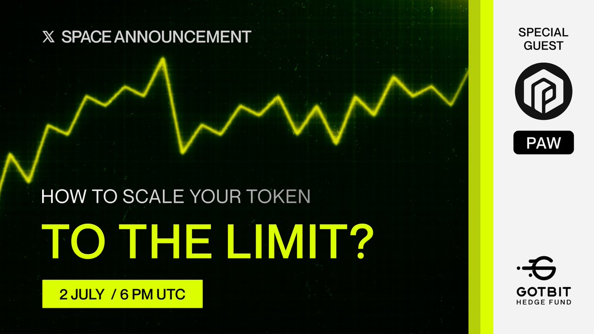 gotbit_io's tweet photo. Has the community stopped growing and volumes started to fade?

Gotbit Hedge Fund will share some secrets to scale your token to the possible limits!

👉 2nd July, 6 PM UTC

Experts in the industry will tell you the best tricks that solve the founder's major problems  

Tag your fav projects & KOLs to invite👇