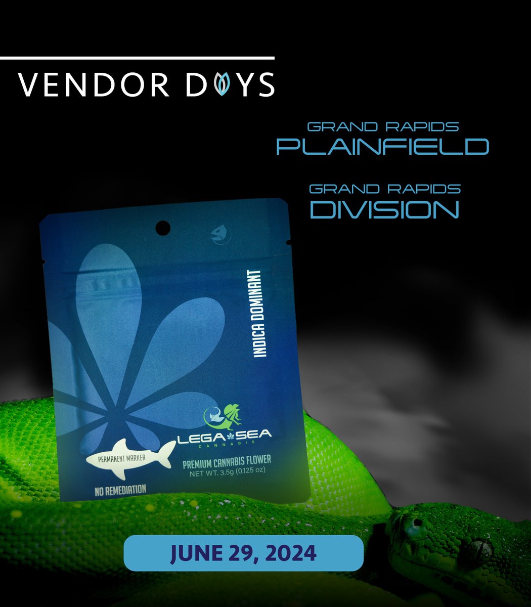 LegaSea Cannabis is now in stores—literally. This summer, they’ll be hosting Vendor Days at Skymint locations across the state; starting with both of our Grand Rapids stores. We hope to see you there! 

#VendorDays #Skymint #LegaSea