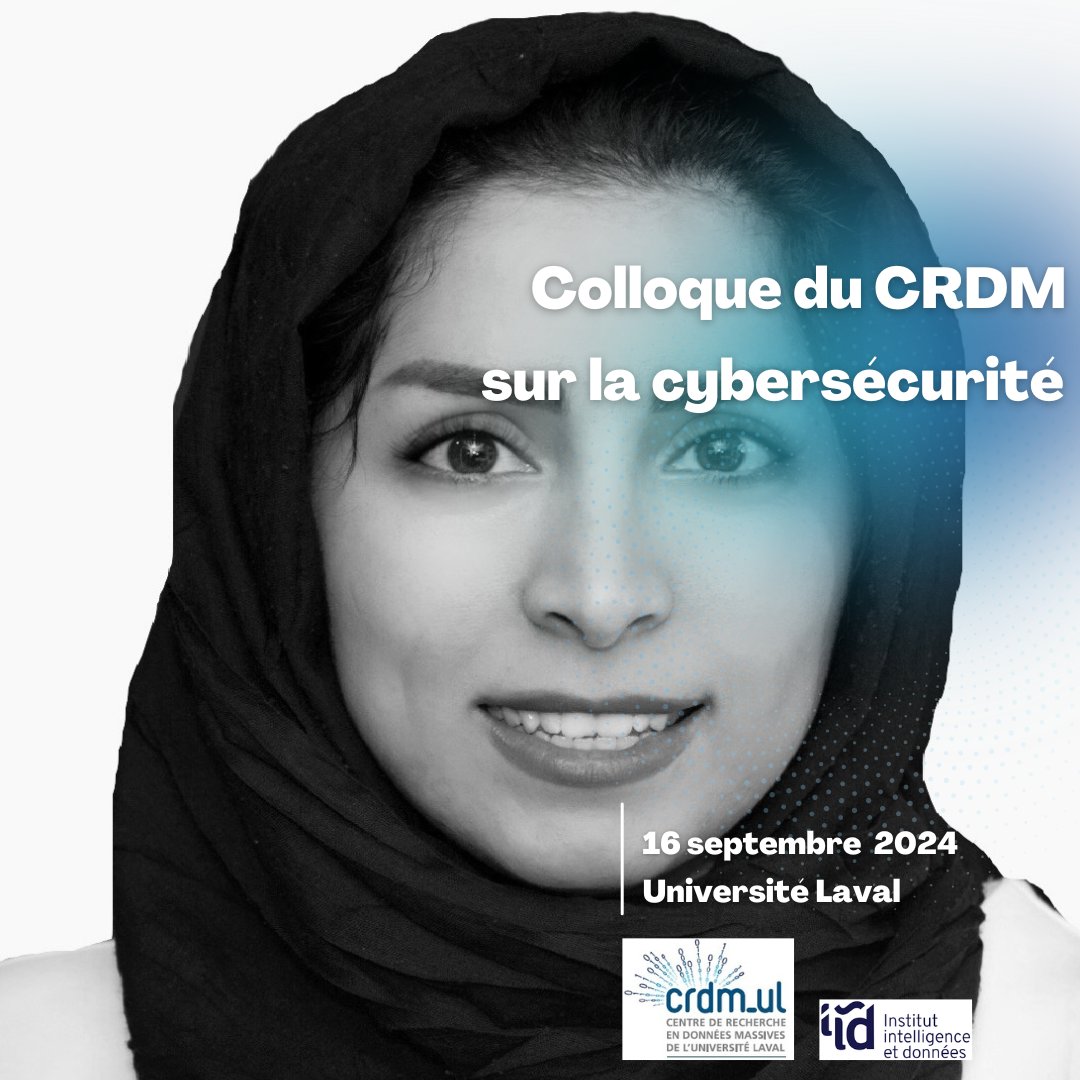 Hadis Karimipour animera une conférence dans le cadre du Colloque du CRDM sur la cybersécurité (surl.li/uqtvl) qui se tiendra le 16 septembre 2024 à l’Université Laval. 
Un survol de son brillant parcours sur surl.li/mmlxdj.