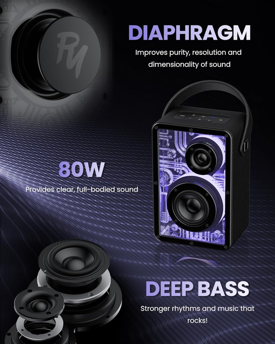 Buyereviews's tweet image. Meet your new favorite Bluetooth Speakers Wireless. Enjoy 80W power, HiFi stereo sound, and a 15H playtime. Now 80% off!

Retail Price: $399.99
Discounted Price: $79.99
Link: amzn.to/3W4S8kd

🔊📱 #BluetoothSpeakers #PortableAudio