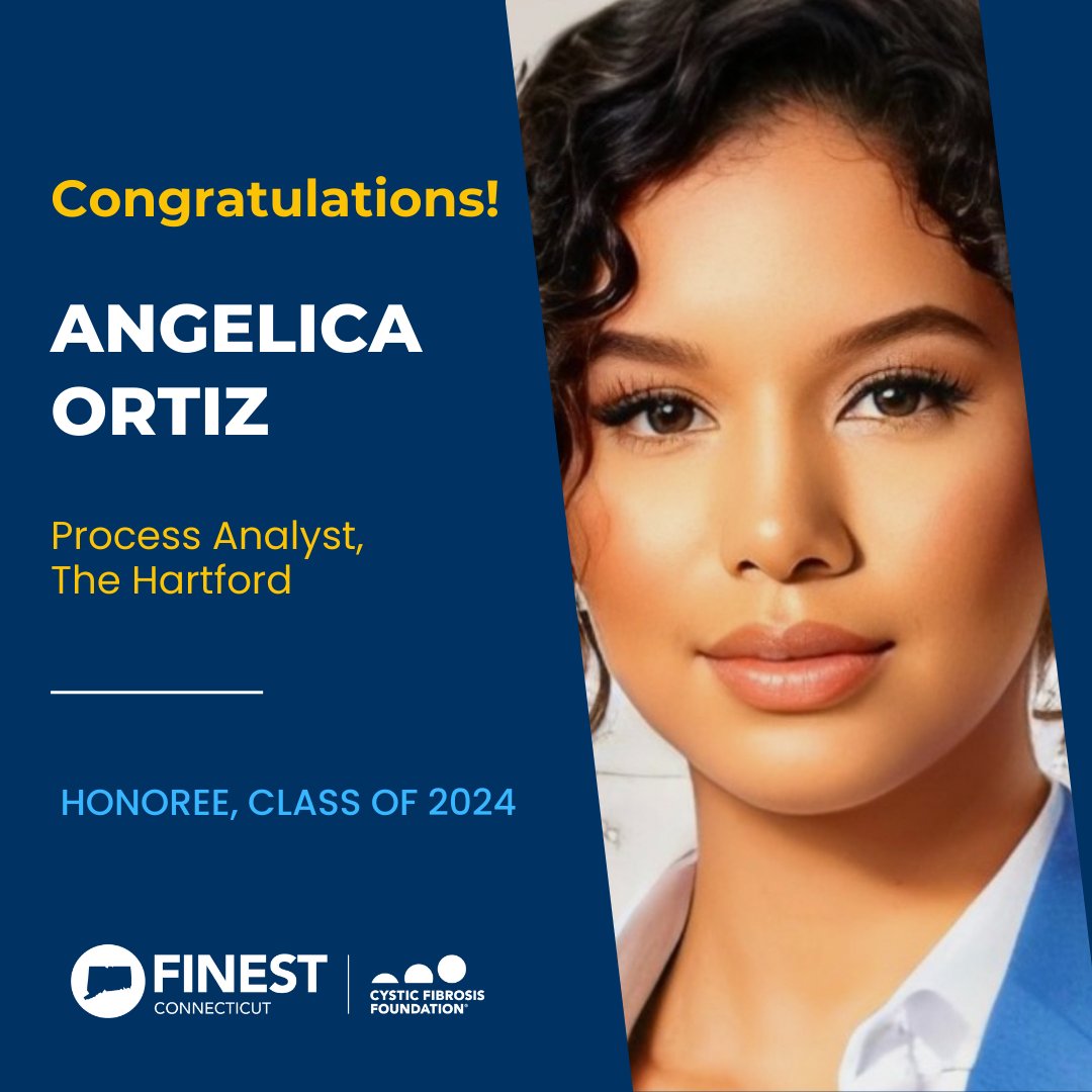 Join us in welcoming Angelica Ortiz of the Hartford to the Connecticut's Finest class of 2024! Congratulations and thank you for your commitment to a cure for cystic fibrosis.

To learn how you can support Angelica's fundraising efforts, please visit: finest.cff.org/CTFinest/angel…