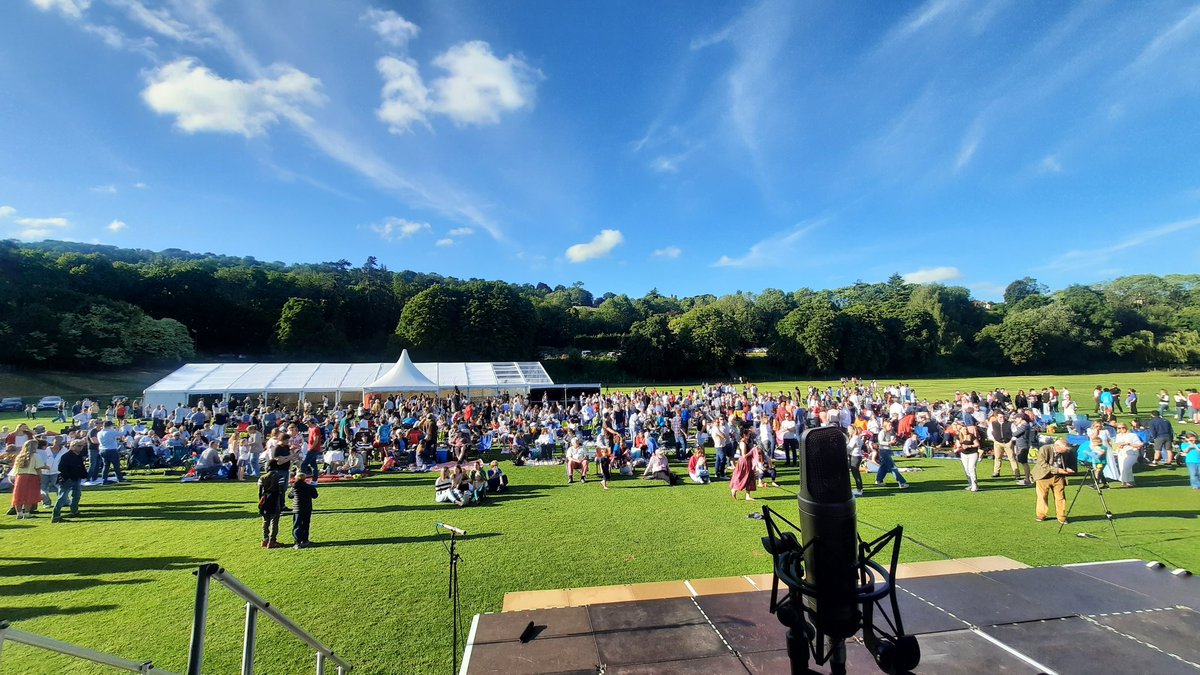 We're off! <a href="/MonktonBath/">Monkton Combe School</a> Longmead Festival 24 is playing on the most perfect summer's evening! #MonktonExpressiveArts