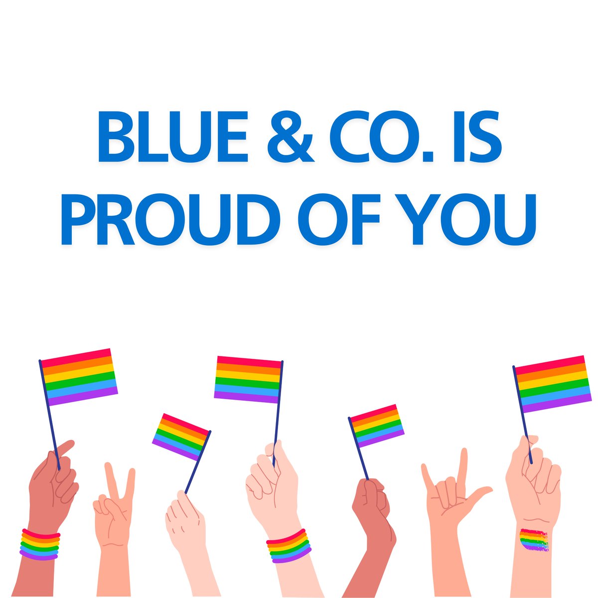 As 🏳️‍🌈 Pride Month 🏳️‍🌈 comes to a close, Blue &amp; Co. is reflecting on the support that our Blue employees give each other, helping us all feel more comfortable showing up as our authentic selves.