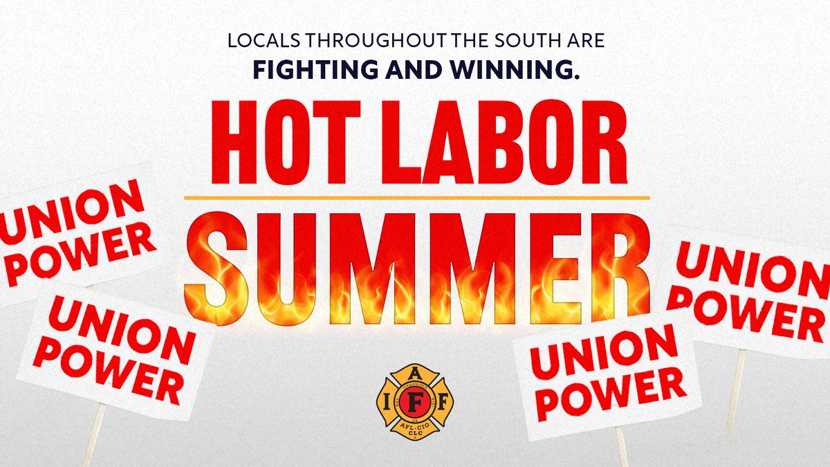 IAFFofficial's tweet image. 🔥#HotLaborSummer

It's the beginning of summer, and #IAFF members in the South are bringing the heat, making big gains for #firefighters by securing new wages, contracts, and historic pay settlements.

Fire fighters are #UnionStrong!