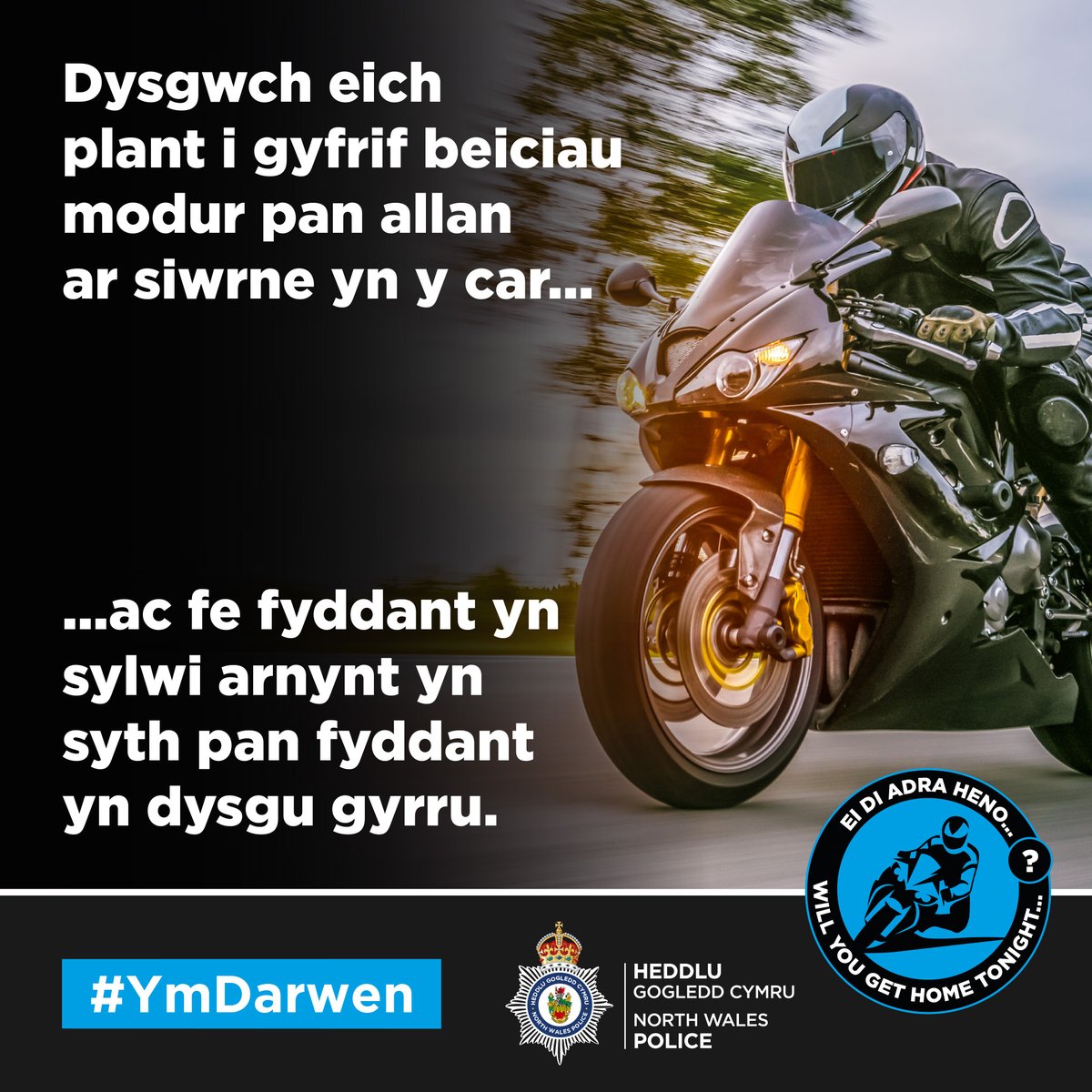 Dan ni-n ail-ddefnyddio'r llun yma 🤍  Plis rhannwch 😊 

#OpDarwen
#PwyllBywyd
#BeicioDiogel