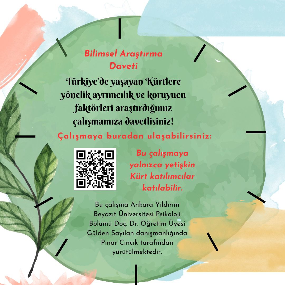 aybuspirelab's tweet photo. Türkiye'de yaşayan Kürtlere yönelik ayrımcılık ve koruyucu faktörleri araştırdığımız çalışmamıza davetlisiniz. 🍀https://t.co/fFOacJDUBZ https://t.co/I9zWWncbb6