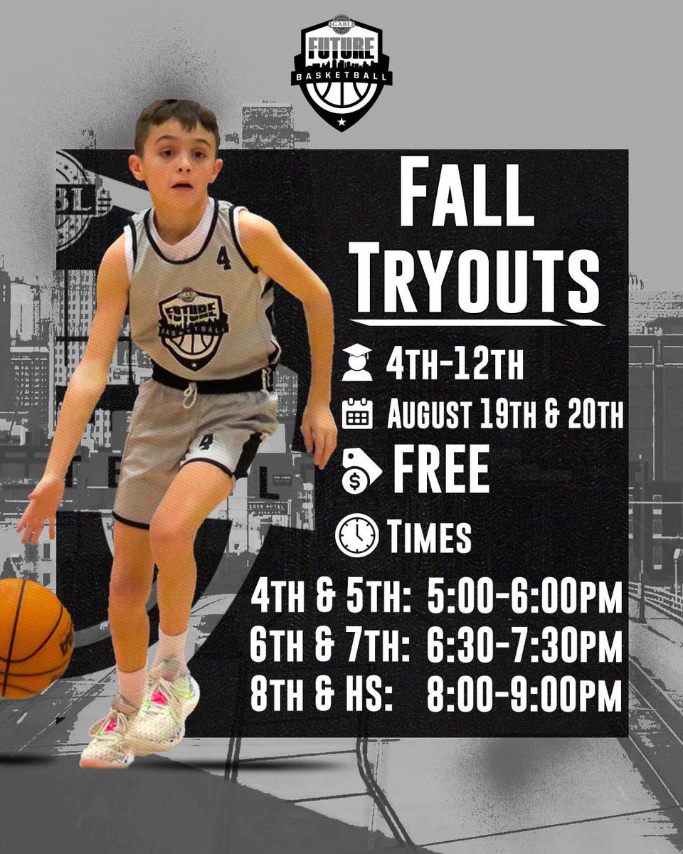 🏀 Ready to elevate your game? Join us for GABL Future's Fall Tryouts! Show us your skills and be part of an elite basketball program.🏀

As always, tryouts are 100% FREE!

Register Today ⬇️
gablfuture.net/Default.aspx?t…