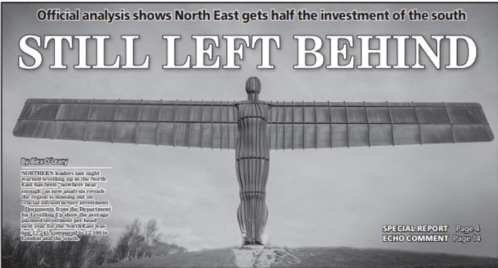 It's official that the North East is still left behind