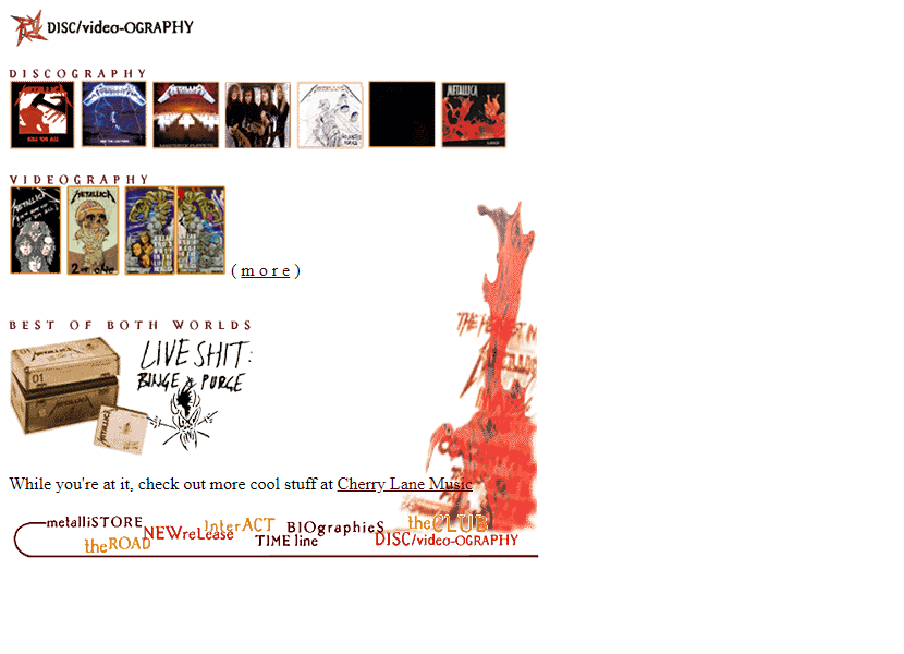 WebDesignMuseum's tweet photo. Metallica website in 1996
#WebDesignMuseum https://t.co/wp7tqz5Rfh
