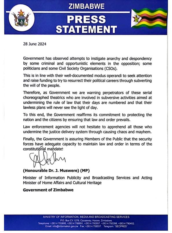 MasimbaNews's tweet image. The Zanu-PF oligarchs' death threats against protesters are a declaration of war by a minority terrorist regime. We must resist this tyranny and fight for our freedom to the last drop of our blood. #Zimbabwe #FightForFreedom #EndTyranny #Cabinet #Kenya # #JamesonTimba #Mk