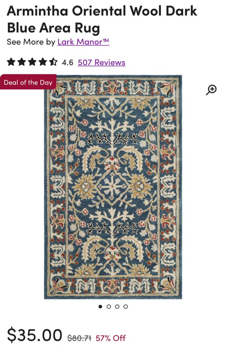 flawsnalldating's tweet photo. $35 (Reg $80.71) 
Area Rug
Free Shipping

https://t.co/y1wZ2J725l ad

#ArminthaOrientalRug #DarkBlueAreaRug #WoolRug #TraditionalDesign #ElegantDecor #SoftAndLuxurious #HandcraftedQuality #EnhanceYourSpace #ClassicAndTimeless #DurableAndLongLasting #VersatileFlooring https://t.co/jFq1245csO