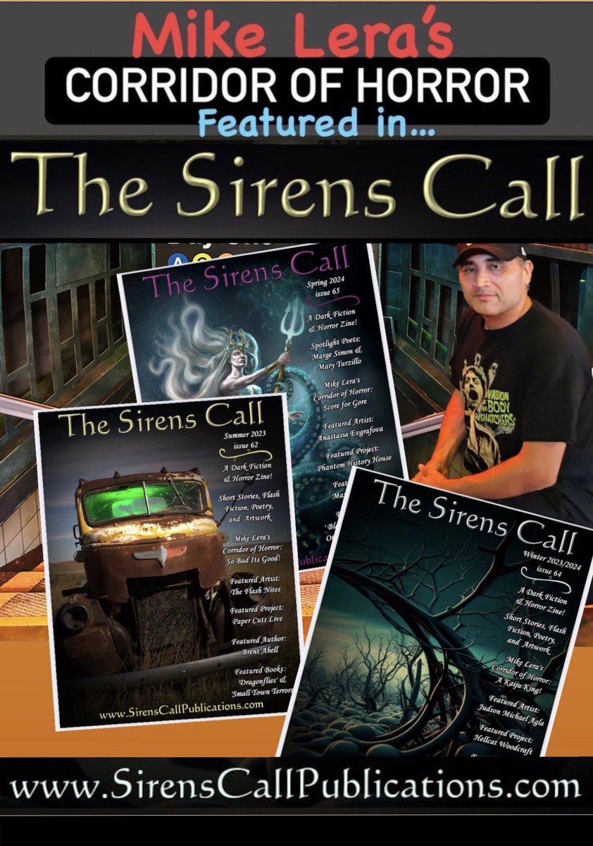 Looking for cool summer 🏝️ reads? Check out my column “MIKE LERA’S CORRIDOR OF HORROR” Featured in The Sirens Call 
sirenscallpublications.com

#MikeLera #MikeLeraWriter #sirenscallpublications #mikelerascorridorofhorror #godisgood
