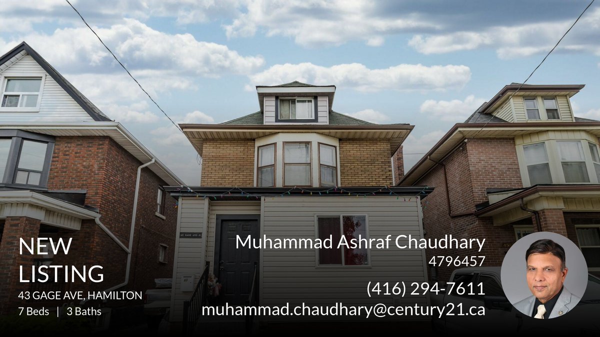 MAshraf_Realtor's tweet photo. 📍 New Listing 📍 Take a look at this fantastic new property that just hit the market located at 43 Gage Ave in Hamilton. Reach out here or at (416) 294-7611 for more information!

Listed by Sunny Singh

Muhammad Ashraf Chaud... https://t.co/MLenWRooOB https://t.co/cb3zPKi8uF