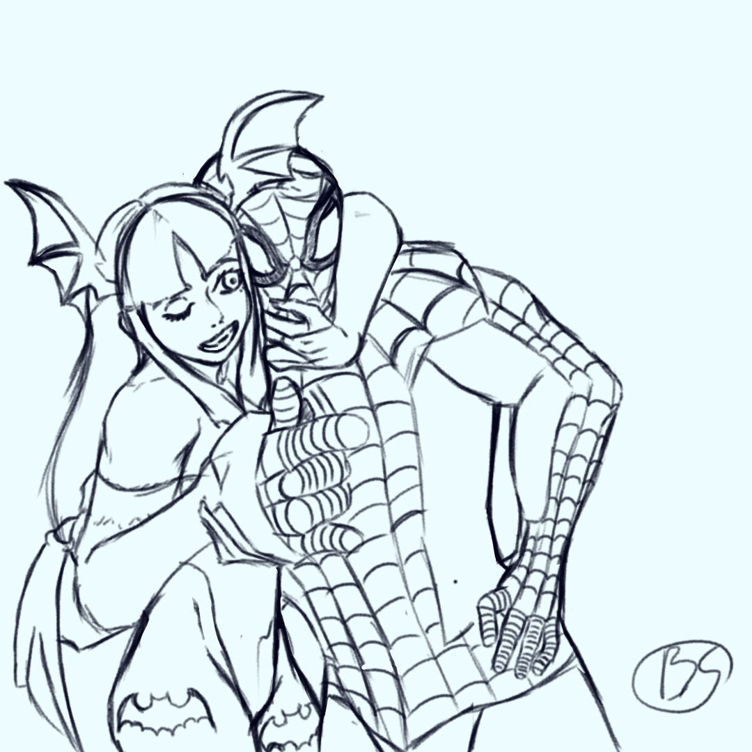 Diegoxafk's tweet photo. I loved doing this drawing #Spiderman #spidermanart #capcomvsmarvel #morrigan #fanart https://t.co/zDWVjAqm2t