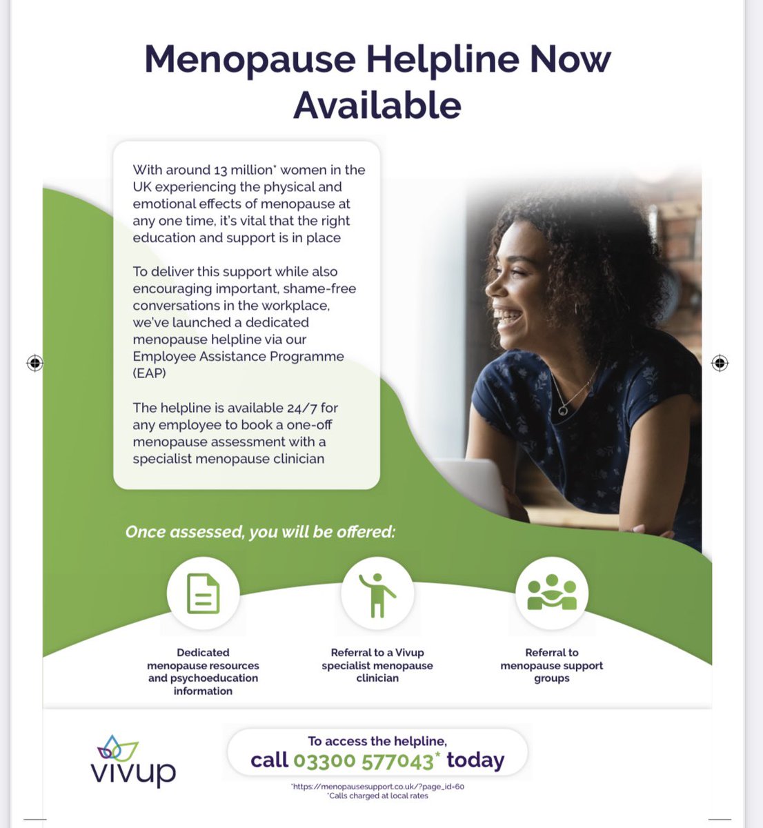 Donna Griffiths (she/her) 💙 (@donnamgriffiths) on Twitter photo #TeamUHCW did you know you can book a menopause assessment with a specialist menopause clinician?
The service is available to colleagues as part of a 24/7 menopause helpline through <a href="/wearevivup/">Vivup</a> with more details below 👇🏻
<a href="/uhcw_pst/">People Support Team - UHCW</a> <a href="/Supersonic06/">Dan Pearce</a> <a href="/paula_seery/">Paula Seery RN BSc MSc</a> #TeamUHCW did you know you can book a menopause assessment with a specialist menopause clinician?
The service is available to colleagues as part of a 24/7 menopause helpline through <a href="/wearevivup/">Vivup</a> with more details below 👇🏻
<a href="/uhcw_pst/">People Support Team - UHCW</a> <a href="/Supersonic06/">Dan Pearce</a> <a href="/paula_seery/">Paula Seery RN BSc MSc</a>