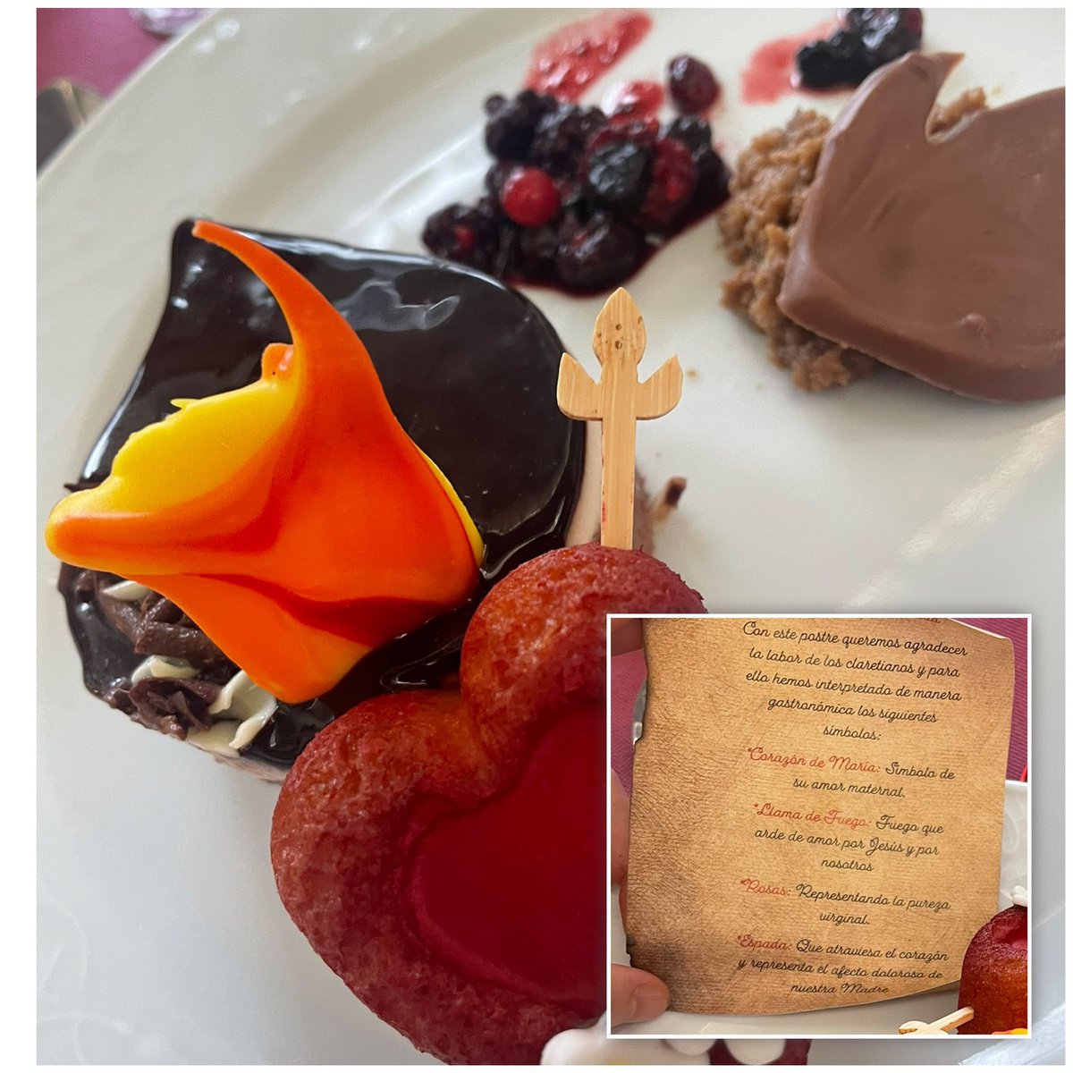 ¡Mil gracias ☺️ a Pablo, Adela y al equipo de cocina 👩🏼‍🍳🧑🏽‍🍳👩🏻‍🍳 del #Codema por sintetizar la esencia de nuestro carisma claretiano así como agradecer su gran labor en un postre espectacular. Cuidar los detalles es valorar a las personas. ¡Gracias! 👏🏻🫶🏻 <a href="/cmfsantiago/">Claretianos Santiago</a> @algadi_23