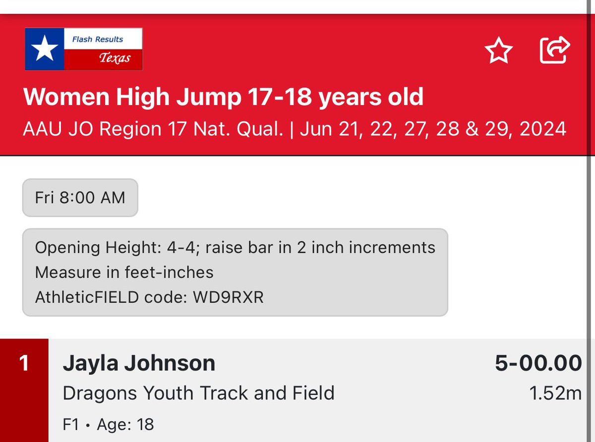 Regional High jump champ!