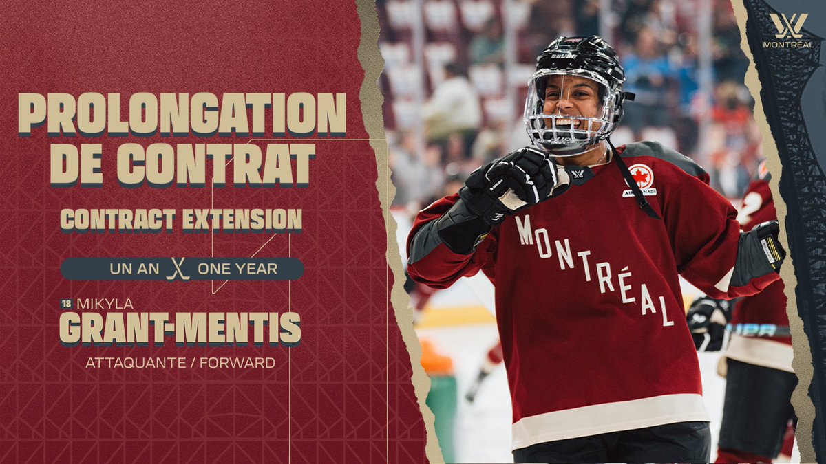 On ne voulait pas vous laisser partir pour le long week-end sans vous donner une bonne nouvelle, alors voici: Mikyla Grant-Mentis a signé une prolongation de contrat d’un an.

We didn't want to let you head off for the long weekend without some good news, so here it is: Mikyla