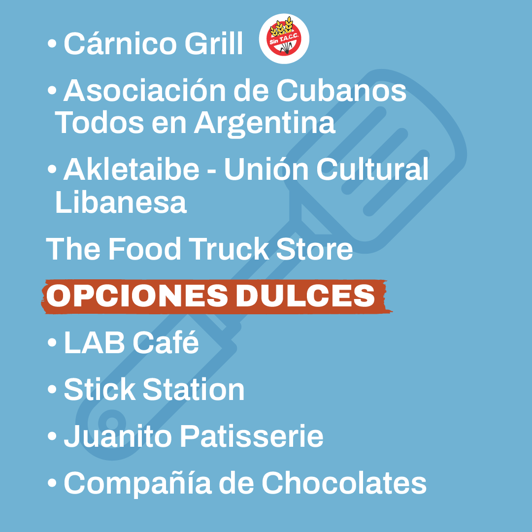 ¡Conocé todos los puestos gastronómicos que estarán presentes en #FeriadeParrillas!

🔥🍽️ Feria de Parrillas 🍽️🔥
📆 29 de junio
📍 Mataderos (Av. Lisandro de la Torre entre Av. De Los Corrales y Av. Directorio)
🕗 11 a 18 h

#BACapitalGastronomica
#DesarrolloGastronomico