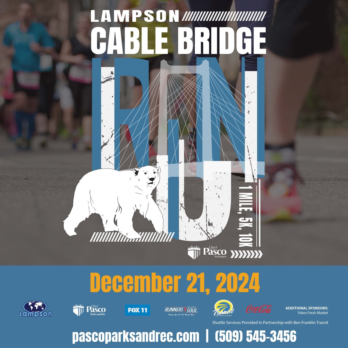 It's time to register for the Lampson Cable Bridge Run!  Early Bird Special: Register between July 1 &amp; August 15 to save.
Ready to join in the fun; register here today!
runsignup.com/Race/WA/Pasco/…