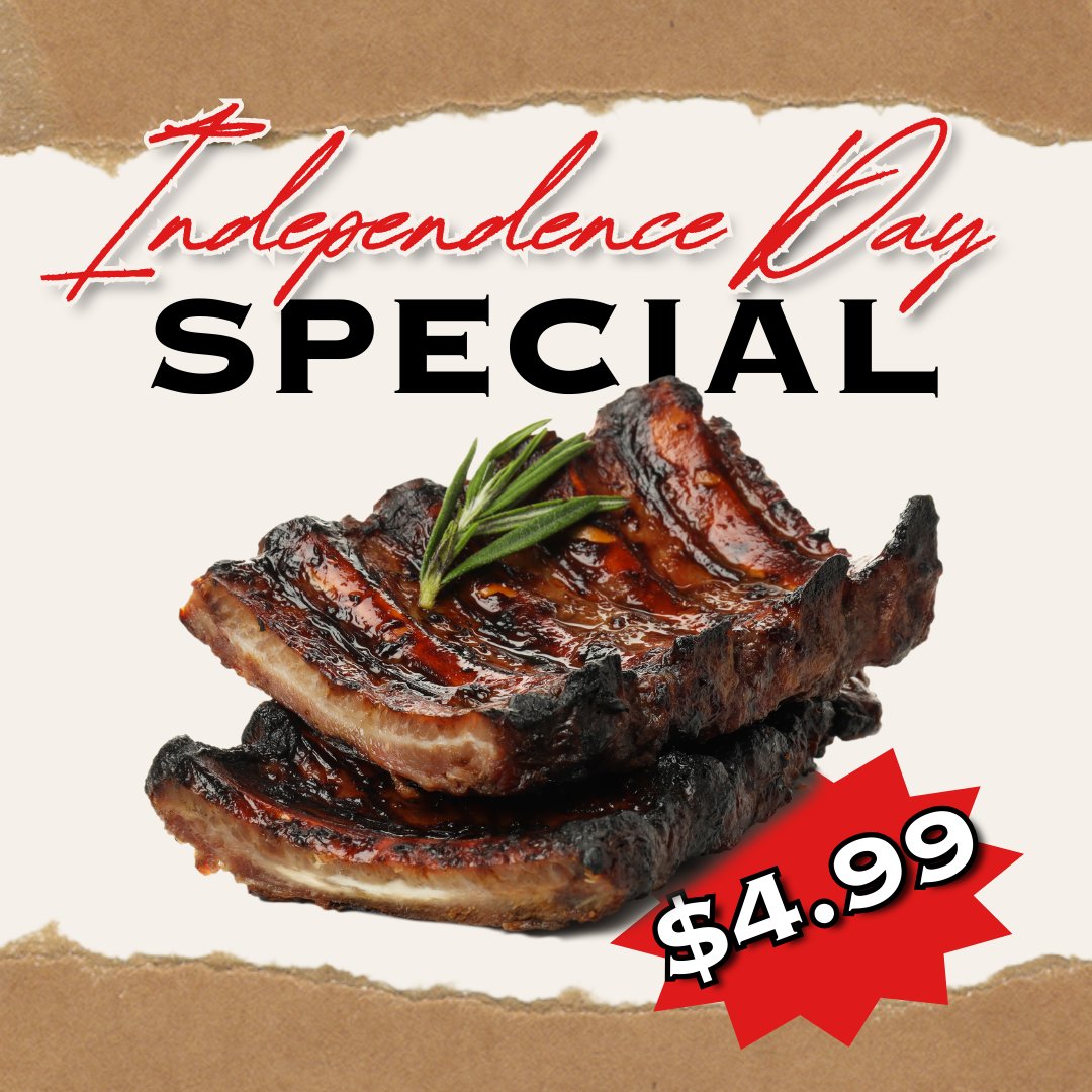candbmeatmarket's tweet image. Light up your 4th of July festivities with our best ribs on sale at C&amp;amp;B! Get them now for just $4.99 per pound. Call 478-451-4763 to place an order, or swing by to pick them up! We can't wait to see you. 🇺🇸 

#CandB #MeatMarket #IndepenceDaySpecial #July4th