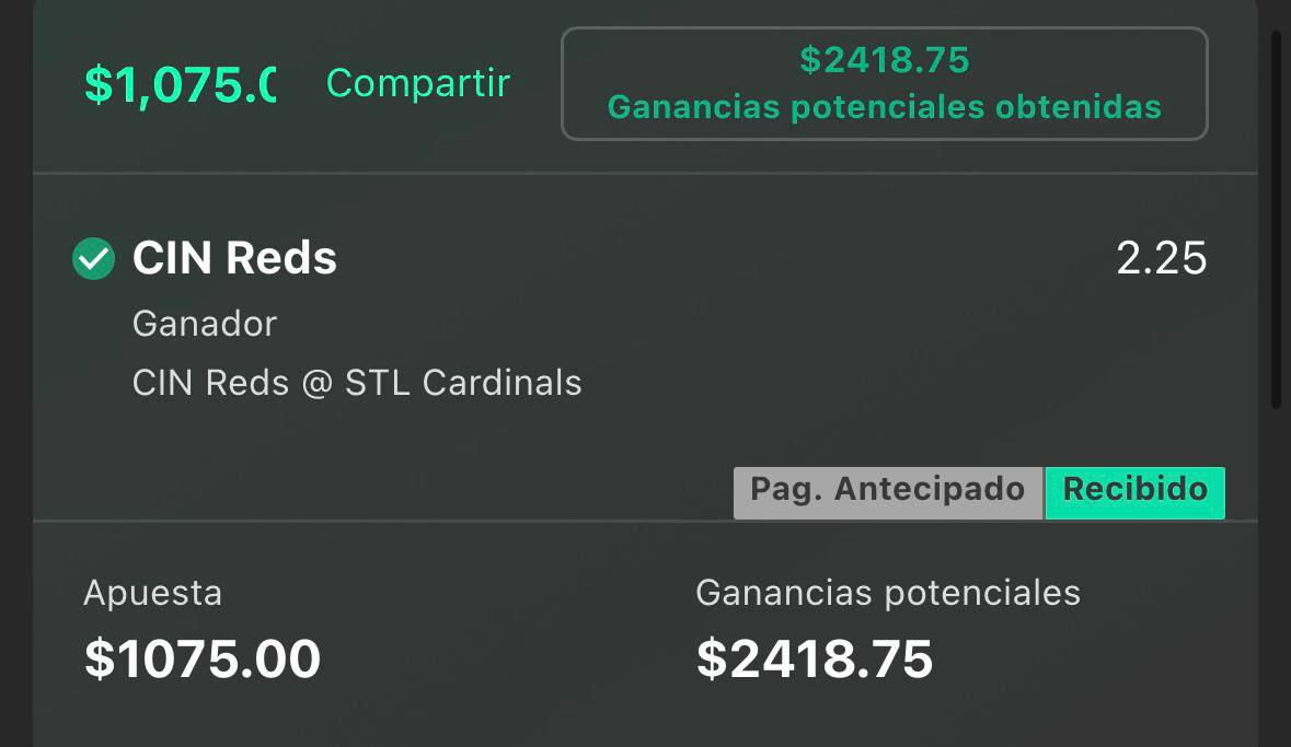 PicksPicks5's tweet photo. BOOOOOOOOOOOOOOOOMMM!! 

Reto Escalera GOLD GANADO!! ✅✅

PASO 1 ➡️ $500.00 a $1,075.00
PASO2 ➡️$1,075.00 a $2,418.75
PASO 3 ➡️$2,418.75 a $4,210.42
PASO 4➡️$4,210.42 a $7,578.76

Todo esto en 24hrs SOY EL AMO DUEÑO Y SEÑOR DE LOS RETOS ESCALERAS, COMO YO NADIE!!! https://t.co/wyjXX56v88