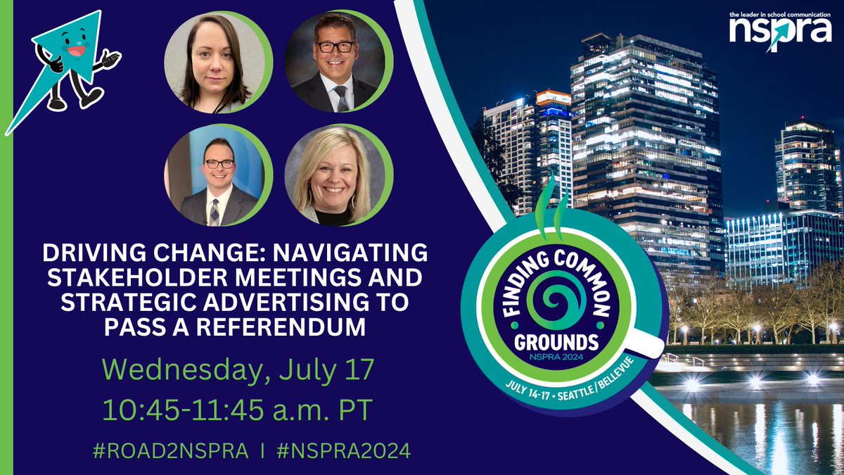 Communications Officer Adelle Wellens, Superintendent John Magas, Business Services Coordinator Brett Mensing and Executive Assistant Patty Paquette will be presenting at the National School Public Relations Association (<a href="/NSPRA/">NSPRA</a>) national seminar in July!