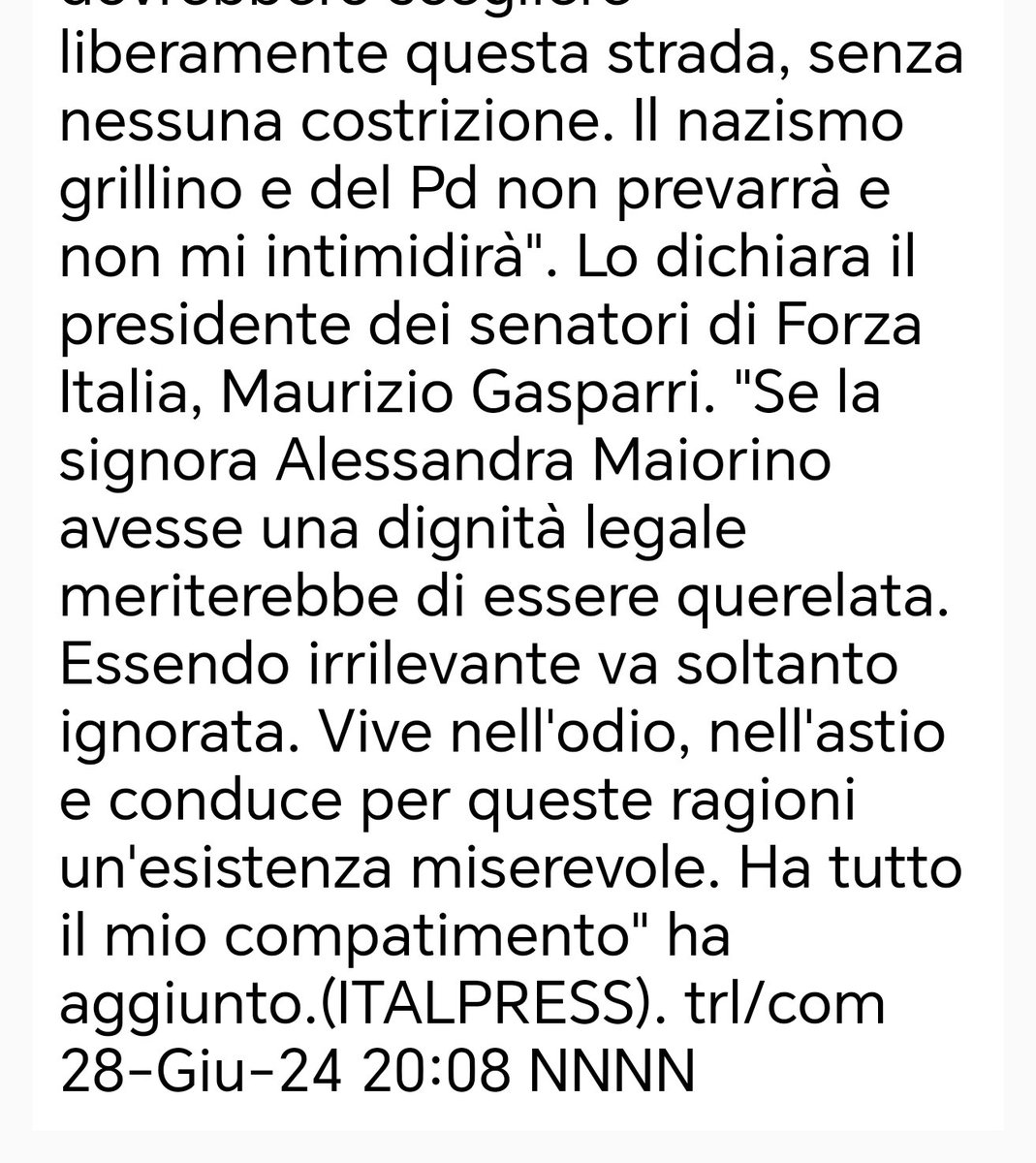 #Gasparri, che vive di reddito di parlamentanza da 40 anni, è il vero miracolato della politica.
Per lui non provo alcun compatimento; piuttosto provo pena per noi italiani che lo dobbiamo campare a nostre spese.
