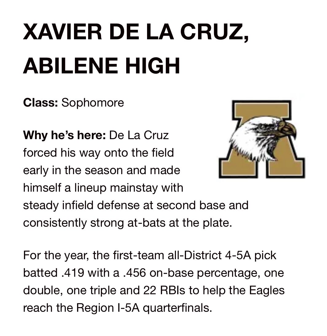 ❗️❗️❗️<a href="/WarbirdBaseball/">Abilene High Eagle Baseball</a> <a href="/TexasAsBaseball/">Texas A’s Baseball</a> #recruitabilene
