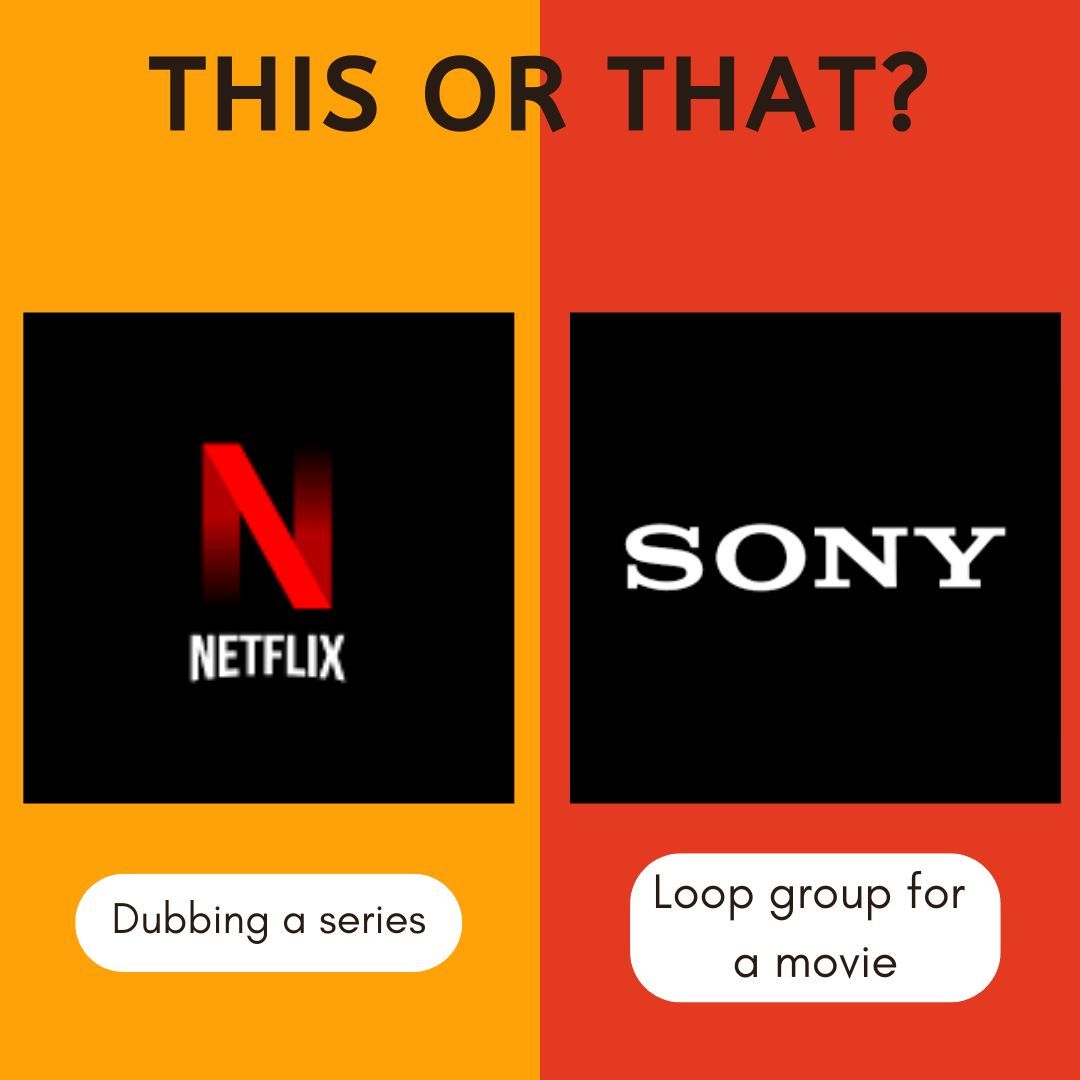 thevodojo's tweet photo. Time for another this or that! Would you rather dub a television series or be part of a loop group for a movie? Let's see which one comes out on top! #voiceactor #voiceover #loopgroup https://t.co/zq98Ji0Ch8