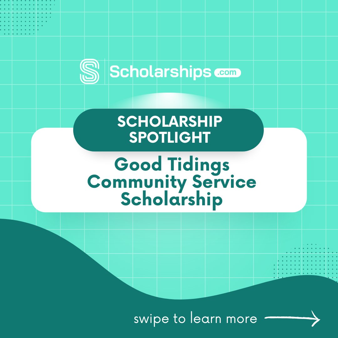 Scholarshipscom's tweet photo. 🌟✨ Make a difference with the Good Tidings Community Service Scholarship! 🌟 This scholarship rewards students who are dedicated to serving their communities.  🚀 #GoodTidingsScholarship #CommunityService #MakingADifference #ScholarshipOpportunities https://t.co/cyDbsSaTtQ