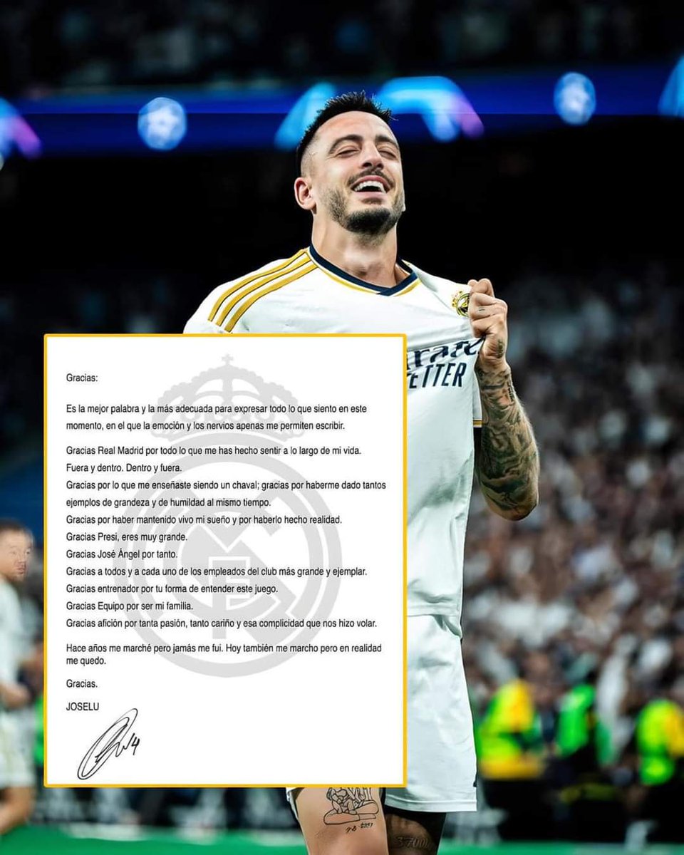 Siempre agradecido con tu actuación <a href="/JoseluMato9/">Joselu Mato</a> <a href="/realmadrid/">Real Madrid C.F.</a>